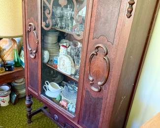 China cabinet with matching buffet and dining set