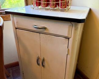 Mcm cabinet and glassware with caddy