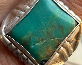 Turquoise and sterling ring 