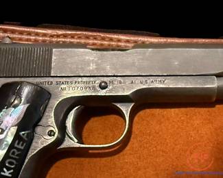1943 REMINGTON Rand M1911 .45 ACP with Custom Mother of Pearl Grips