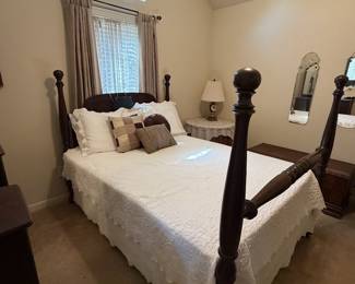 Antique full bed frame and mattress