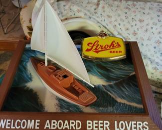 Stroh's Welcome Aboard beer sign