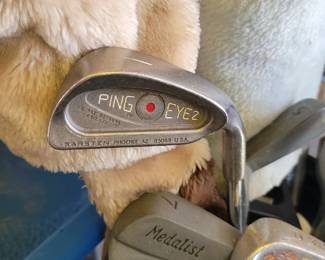 Golf clubs.  Ping putter
