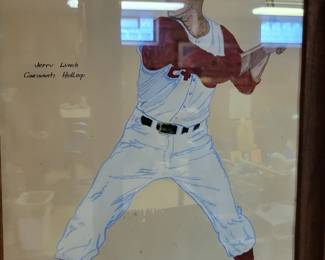 Signed picture of Jerry Lynch of the Cincinnati Redlegs