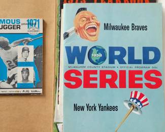 1958 World Series book and 1971 Slugger book
