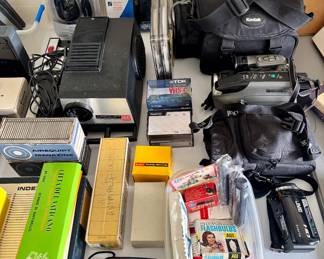 Slide projector and all the accesories.  