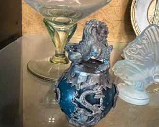 Chinese silver fu dog