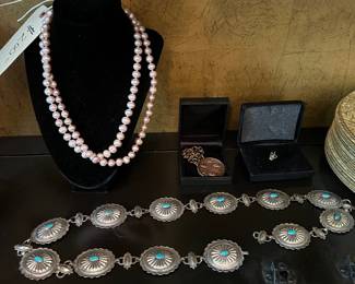 Navajo Concho and Angel skin coral