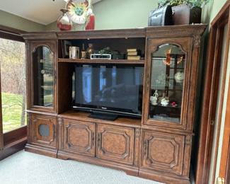 Stunning lighted display / entertainment unit big enough for large smart tv
