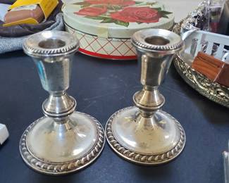 Sterling candle holders