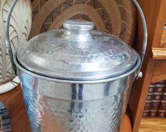 Hammered aluminum tall ice bucket
