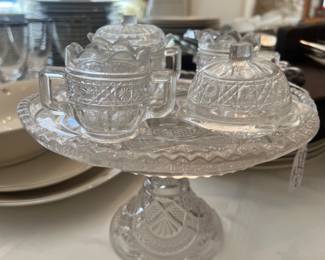 Pressed Glass Vintage Child's Tea Set