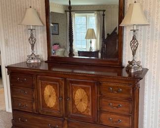 Large Dresser with Mirror.  Also matching wardrobe and two nightstands all sold separately 