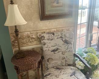 Two side chairs with bird theme