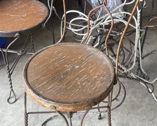 Ice cream parlor table and chair set for restoration project 