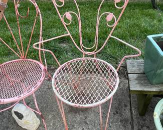 Metal garden chair/vintage ice cream parlar