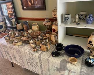 Pottery, crocks, pitchers, kettle