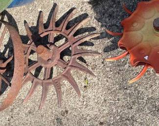 Antique metal art decor