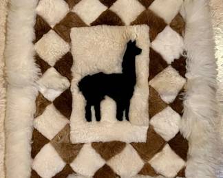 Handmade Peruvian Alpaca Fur Wall Hanging Art or Sit-Upon