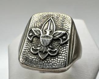 Vintage Sterling Silver Boy Scouts of America Ring — Size 6.5