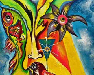 Oil Painting “Manabi” Signed Lala Salazar — Ecuador