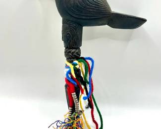 Hand-Carved Wooden Bird Sculpture