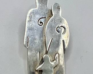 Sterling Silver Loving Family Pin