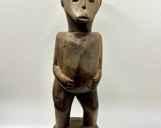 Vintage Stylized African Carved Wooden Figure
