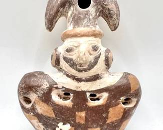 Pre-Columbian Ceramic Whistle Ocarina 200 A.D.-1500 A.D.