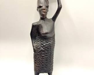 Handmade African Tribal Figurine Carved from Ebony Wood