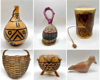 Musical Instruments ft. Drums, Rattles, & Clay Bird Whistle