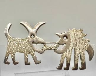 “Bone of Contention” Brooch — Sterling Silver Jewelry by Devta Doolan