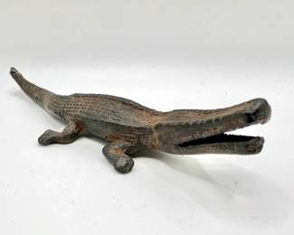 Vintage Cast Iron Crocodile Sculpture