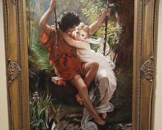Oil on canvas reproduction of 'Springtime' by Pierre Auguste Cot (24" x 36")