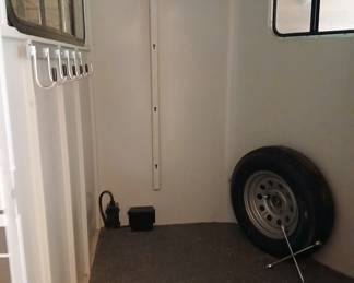 A look inside the horse trailer's dressing room
