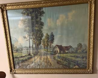 vintage Jon Carlson "Poplar Lane" print, very large