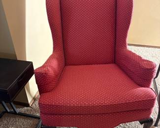 Red wingback chair