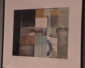 ORIGINAL GRETCHEN WACHS "RIVER ROCKS" MONOPRINT