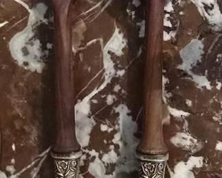 KIRK'S REPOUSE STERLING SILVER & WOOD SALAD SET