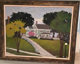 ORIGINAL JUDITH WELK OIL PAINTING OMAHA HOUSE