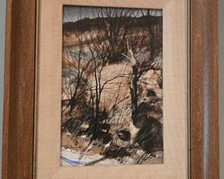 TOM PALMERTON ORIGINAL ACRYLIC PAINTING "HAWK COUNTRY" 1966