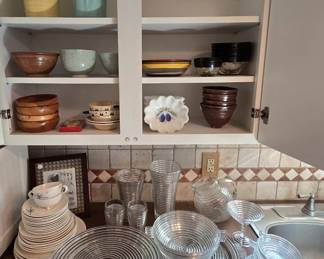 ANCHOR HOCKING MANHATTAN & SALEM STARBURST CHINA. KAY YOUNG DISHES