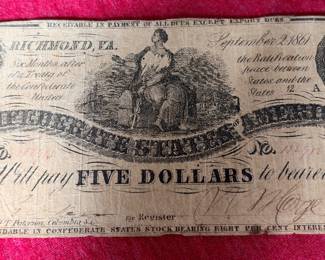 Civil War Confederate money