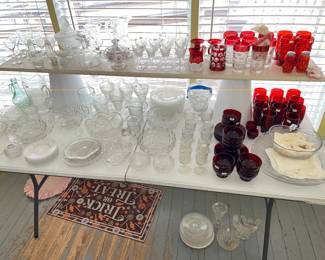 ANOTHER TABLE FULL OF FINE GLASSWARE