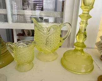 RARE YELLOW URANIUM / VASELINE GLASS PIECES