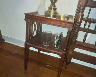 PAIR OF VINTAGE MAHOGANY 2-TIER TABLES
