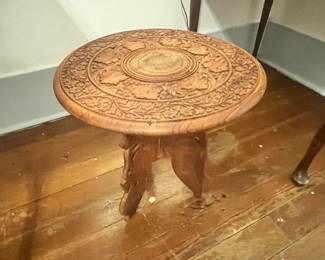 VINTAGE HAND-CARVED CAMPHOR WOOD TABLE