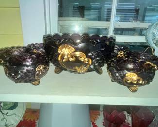 ANTIQUE RIVERSIDE GLASS WORKS AMETHYST GLASS