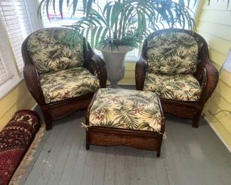 WICKER TRIMMED SUNROOM SET