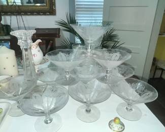 TIFFIN GLASS "DANCING NYMPH" SHERBETS